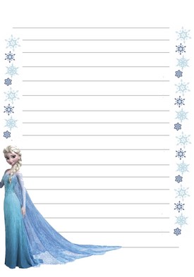 papier a lettre reine des neiges elsa flocon de neiges